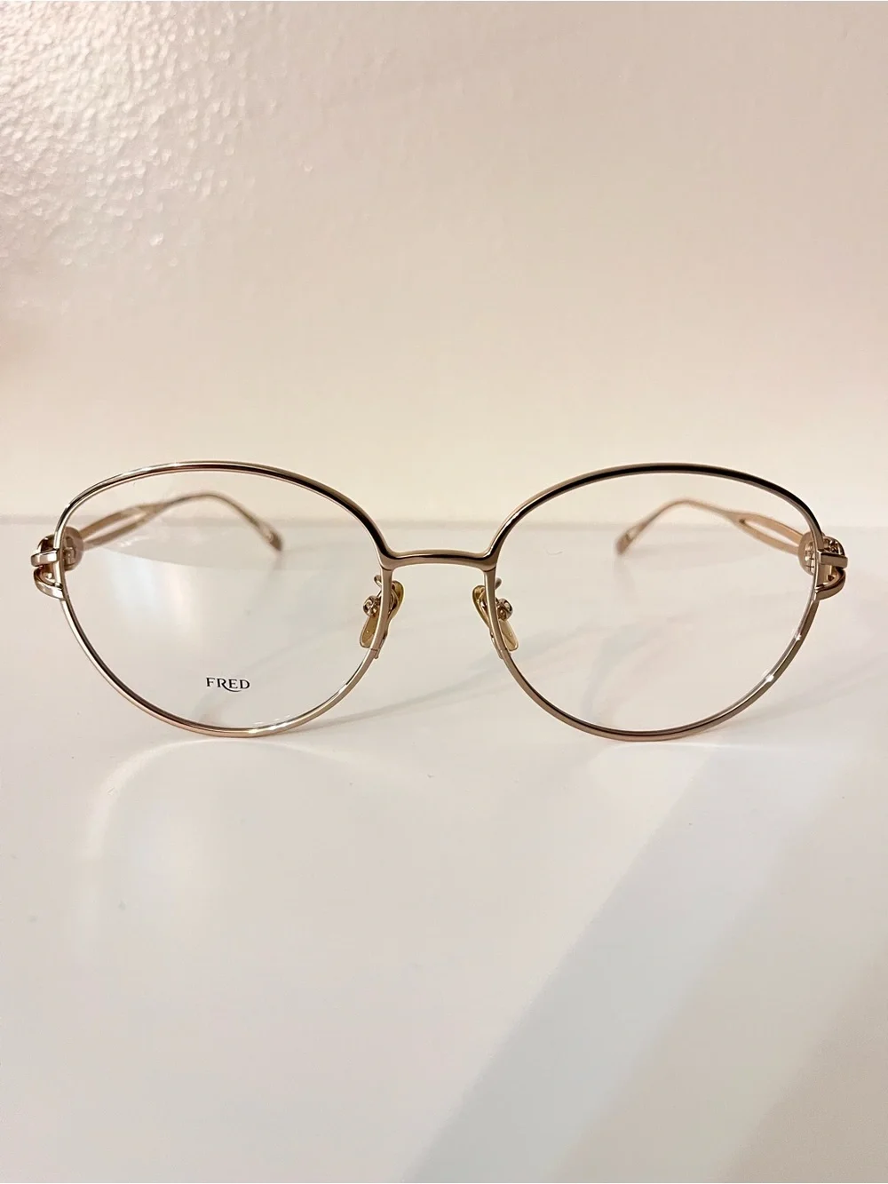 FRED Women's Round Metal Glasses in Gold
